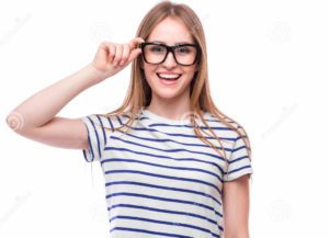 Stock image of woman smiling