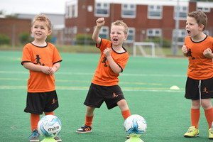 Toddlers at Kixx football lesson
