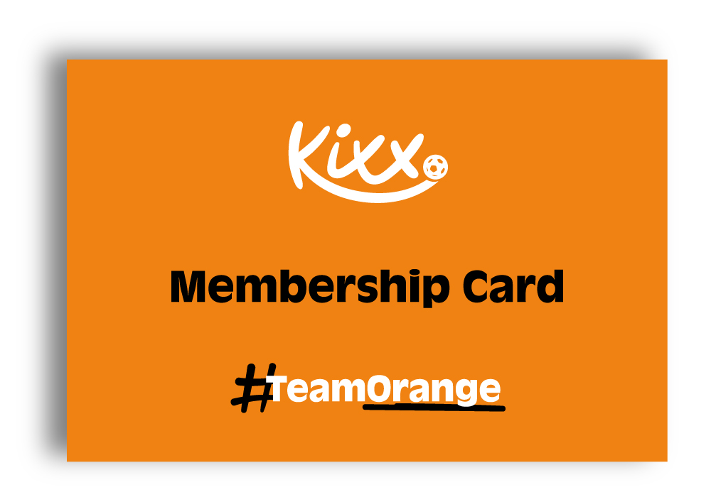 children's football Kixx membership card