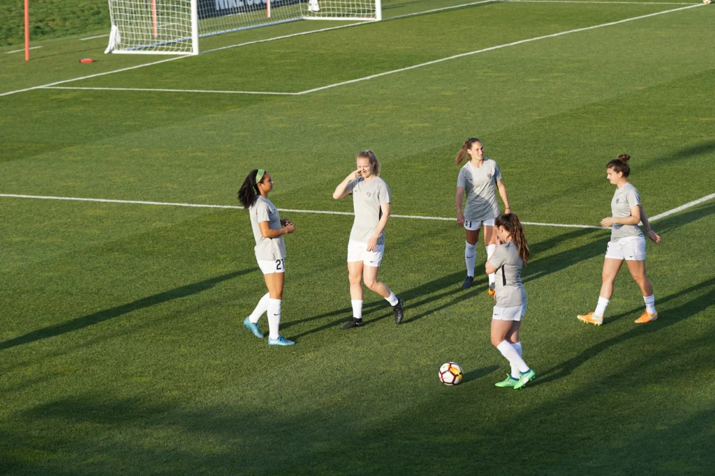 Image of women playing football